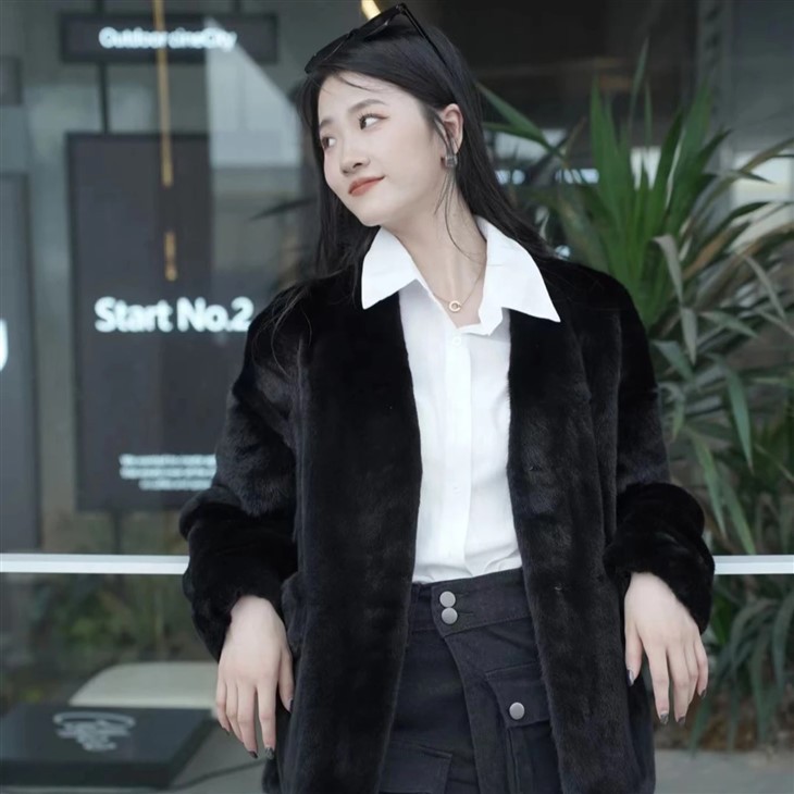 Custom Clothing Manufacturers Women 100% Mink Fur Coat